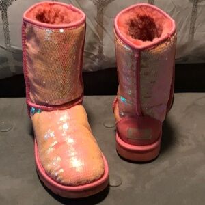 Pink sequin UGGS. Size USA 9